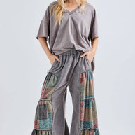 Tiered Boho Wide Leg Pants