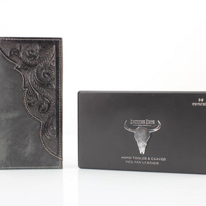 Oil Pull Up Tooled Leather Accent Rodeo Wallet