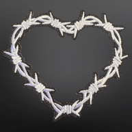 Western Iron On Trucker Hat Patch - Barbed Wire Heart