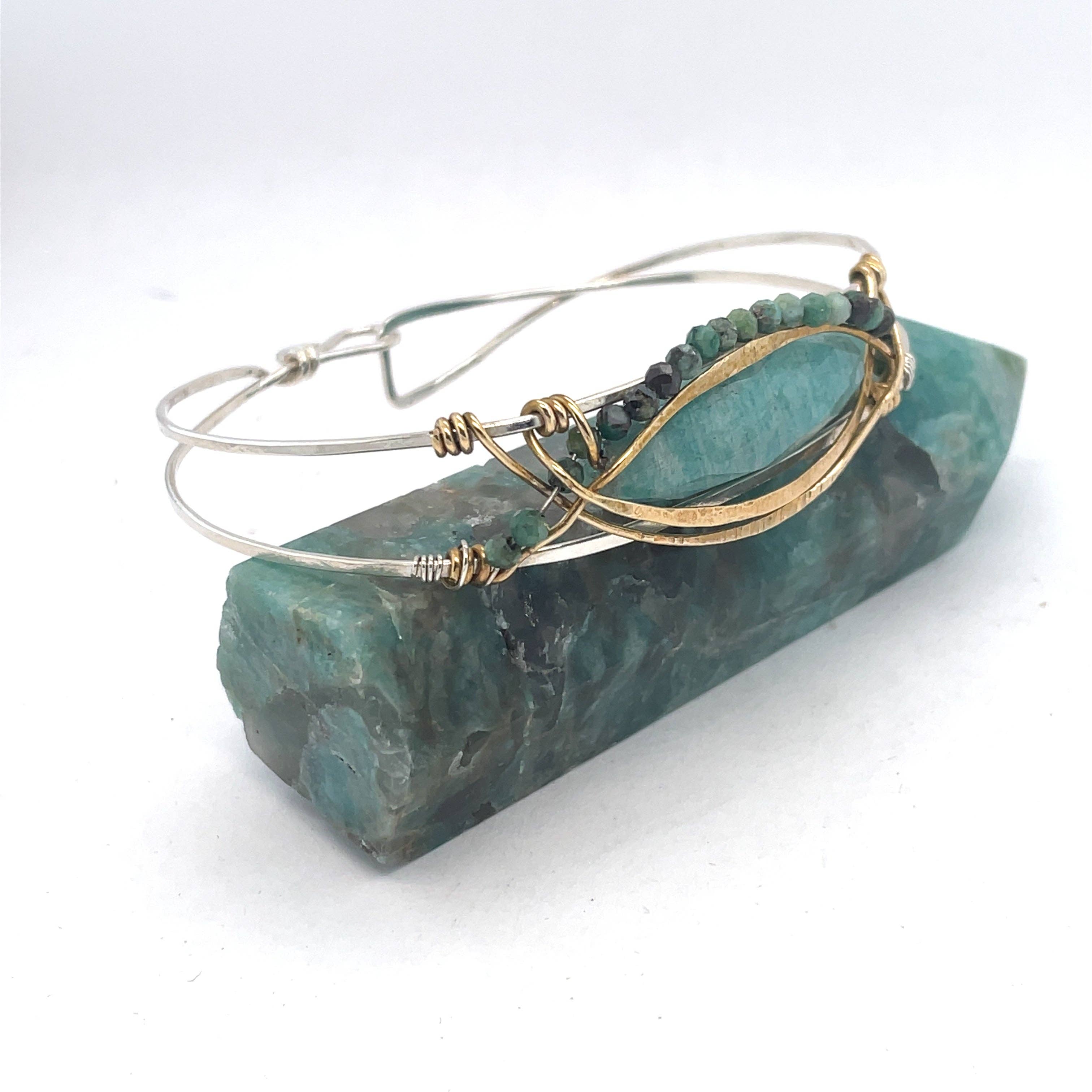Amazonite Eye Cuff Bracelet