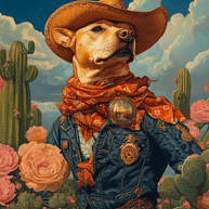 Canine Rough Rider - American Southwest Art Prints