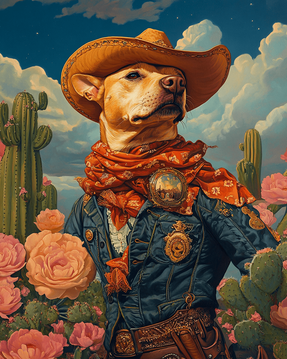 Canine Rough Rider - American Southwest Art Prints