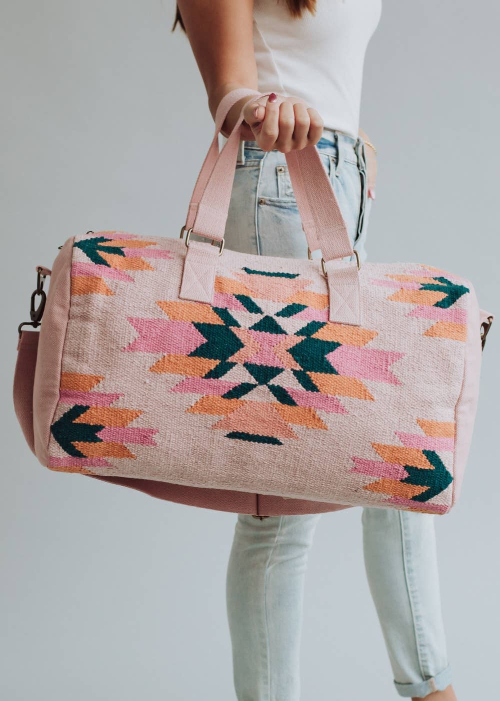 Pink Aztec Duffel Bag