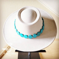 Turquoise Cross Beaded Hat Band