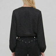 Black Heavyweight Faux Suede Studded Shorts