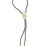 Gemstone Bolo Tie - Mother of  Pearl