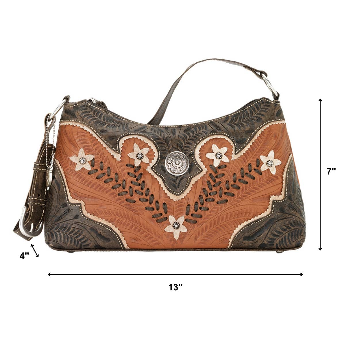 Desert Wildflower Zip Top Shoulder Bag