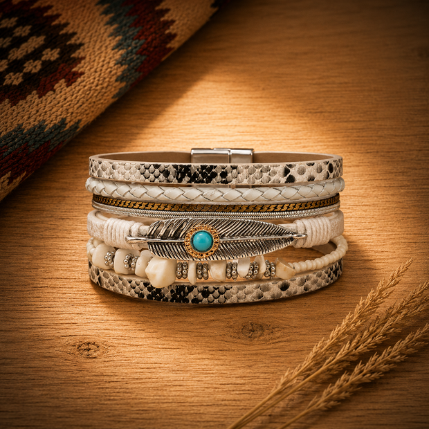White Boho Wrap Bracelet