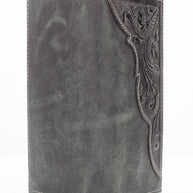 Oil Pull Up Tooled Leather Accent Rodeo Wallet