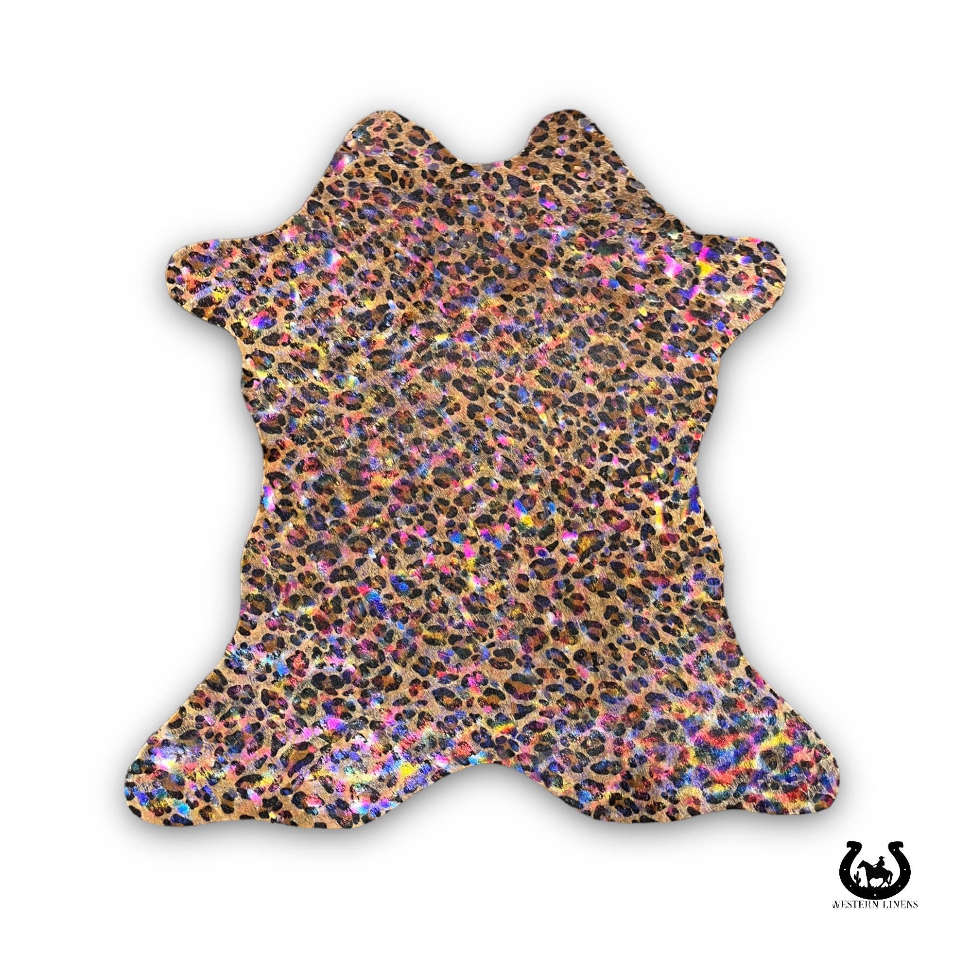Leopard with Rainbow Splash Cowhide Calf