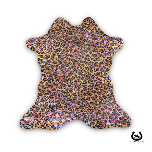 Leopard with Rainbow Splash Cowhide Calf