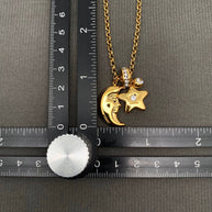 Moon & Star 18K Gold Plated S.Steel Necklace