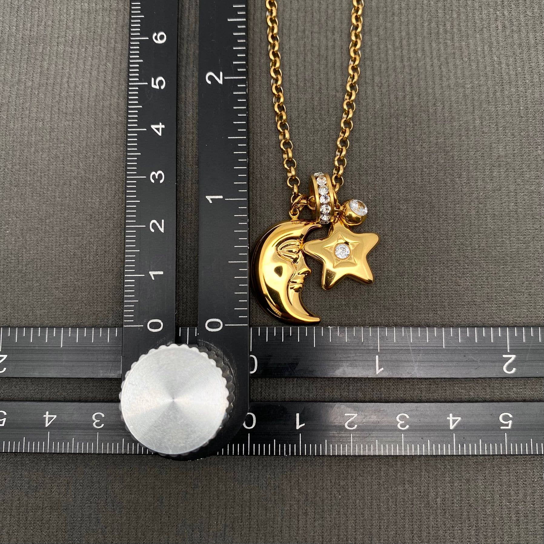 Moon & Star 18K Gold Plated S.Steel Necklace