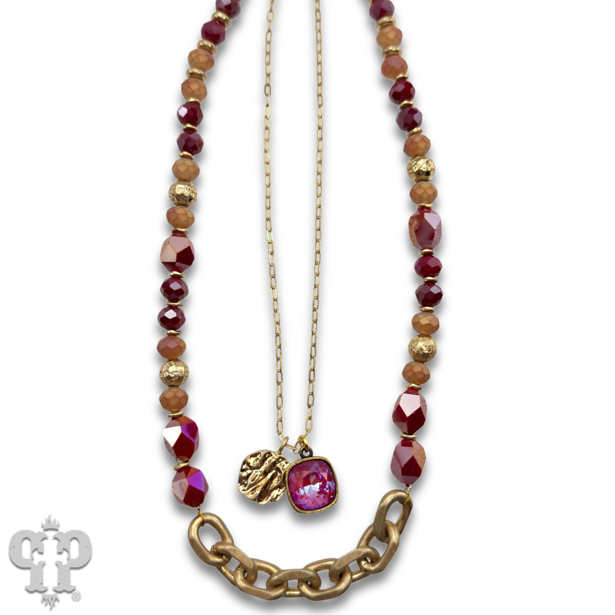 Swarovski® crystals double strand bead choker