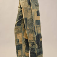 Washed Patchwork Vintage Barrel Jeans
