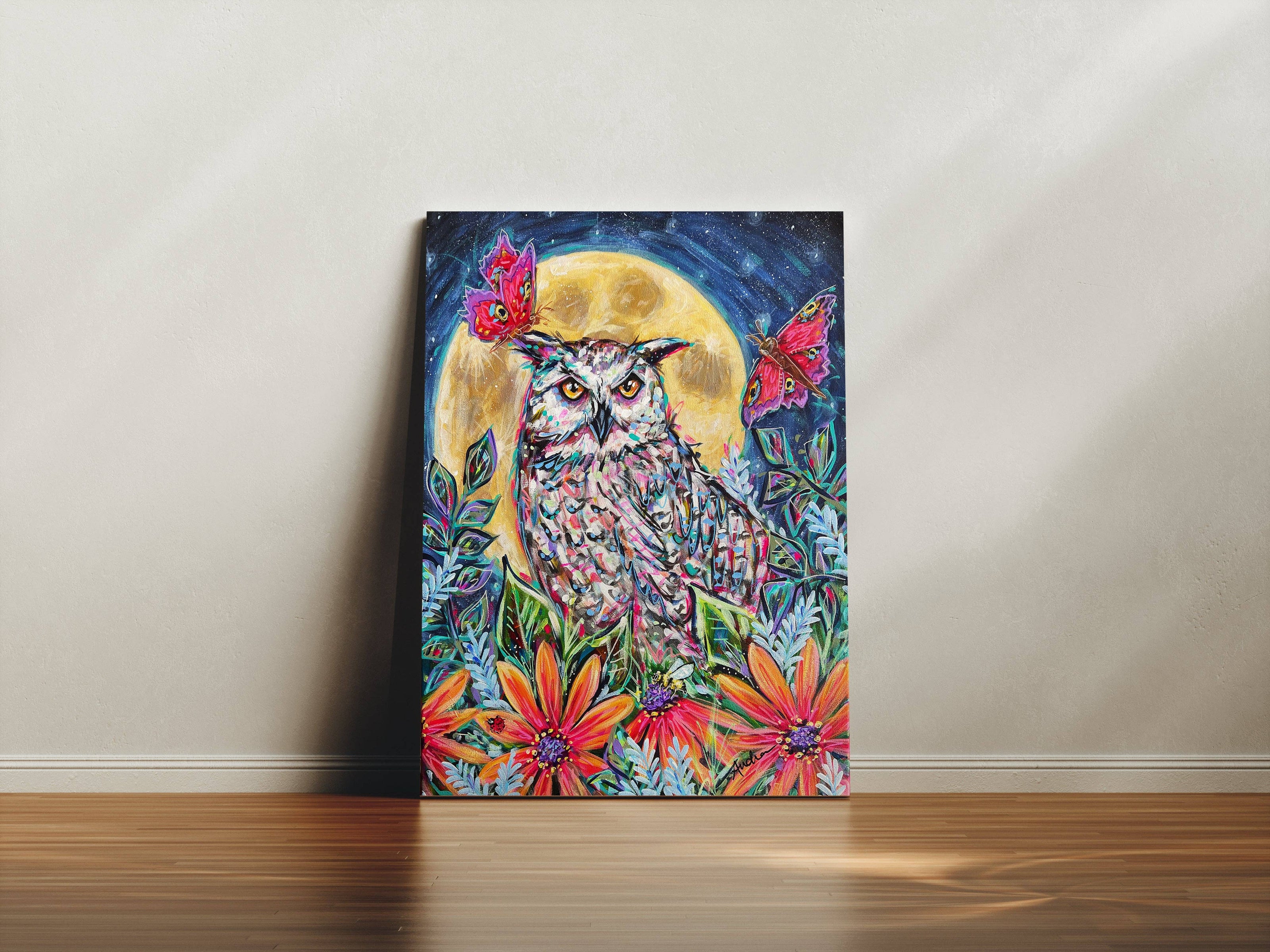 Owl Moon Canvas Print