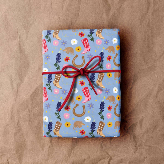 Cowgirl Wrapping Paper Sheet