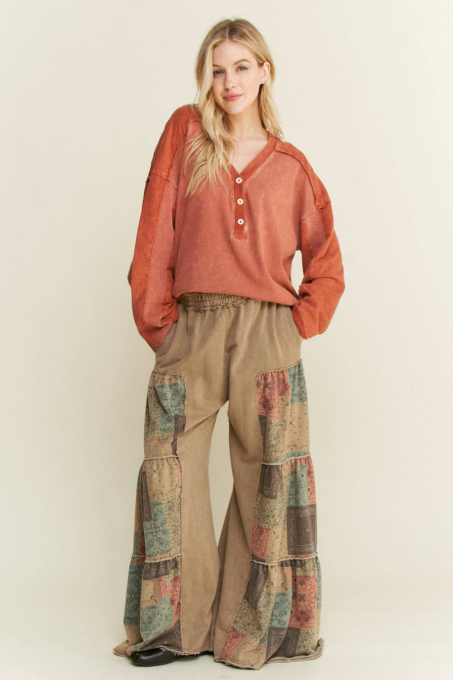 Tiered Boho Wide Leg Pants