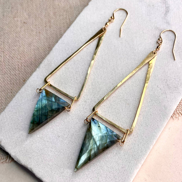Triangle Stone Drop Earring