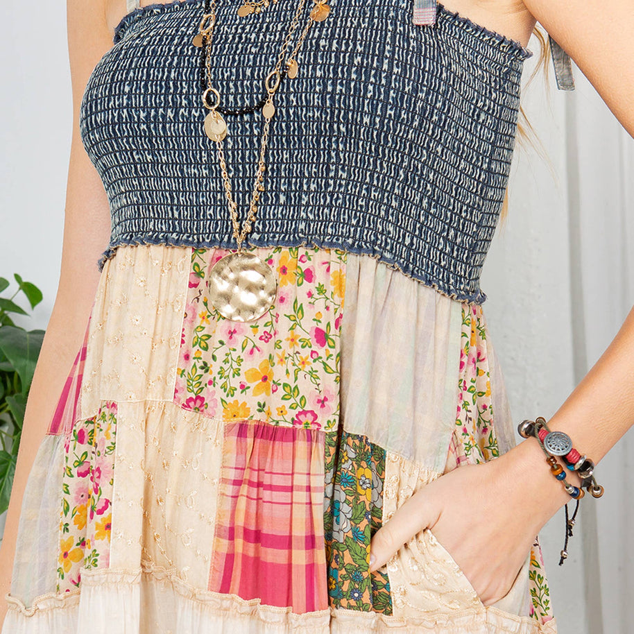 Boho Western Smocked Sundress