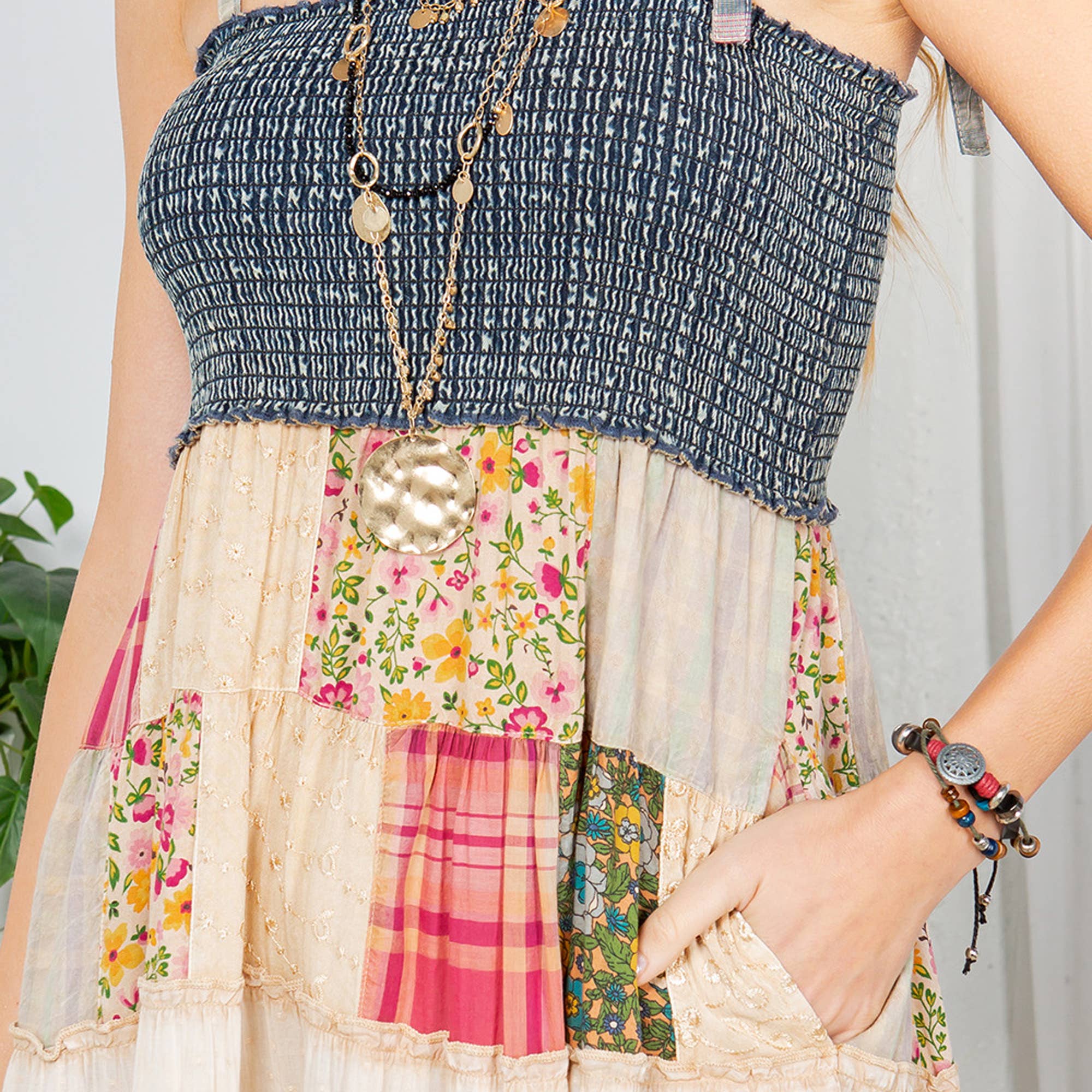 Boho Western Smocked Sundress