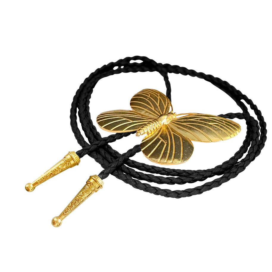 Gold Butterfly Bolo Tie