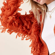 Orange Fringe Cardigan