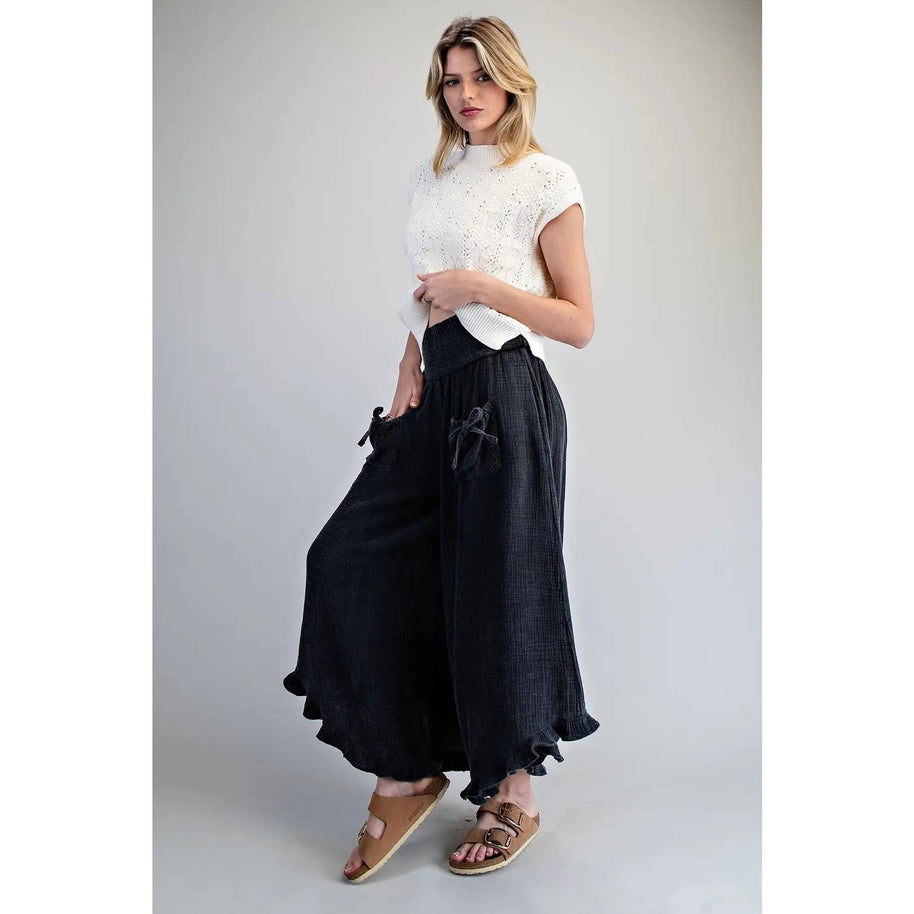 Mineral Washed Pants, Ash Black