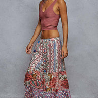 Patterned Wide Leg Pants