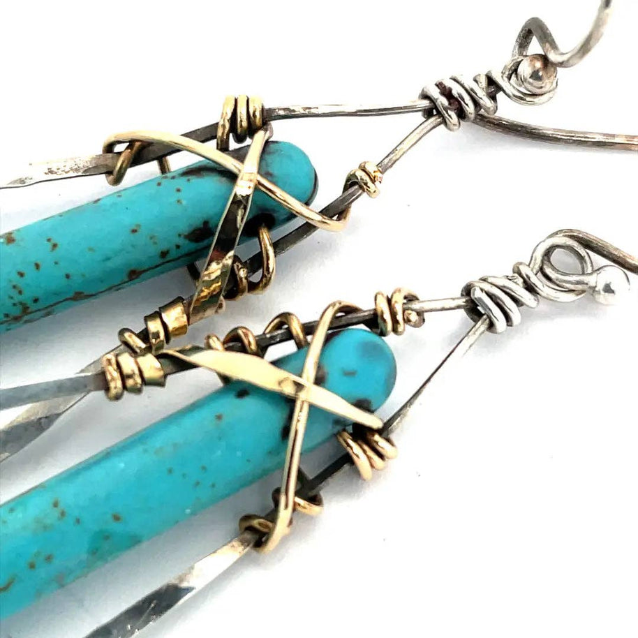 Handmade Turquoise Stalactite Earrings