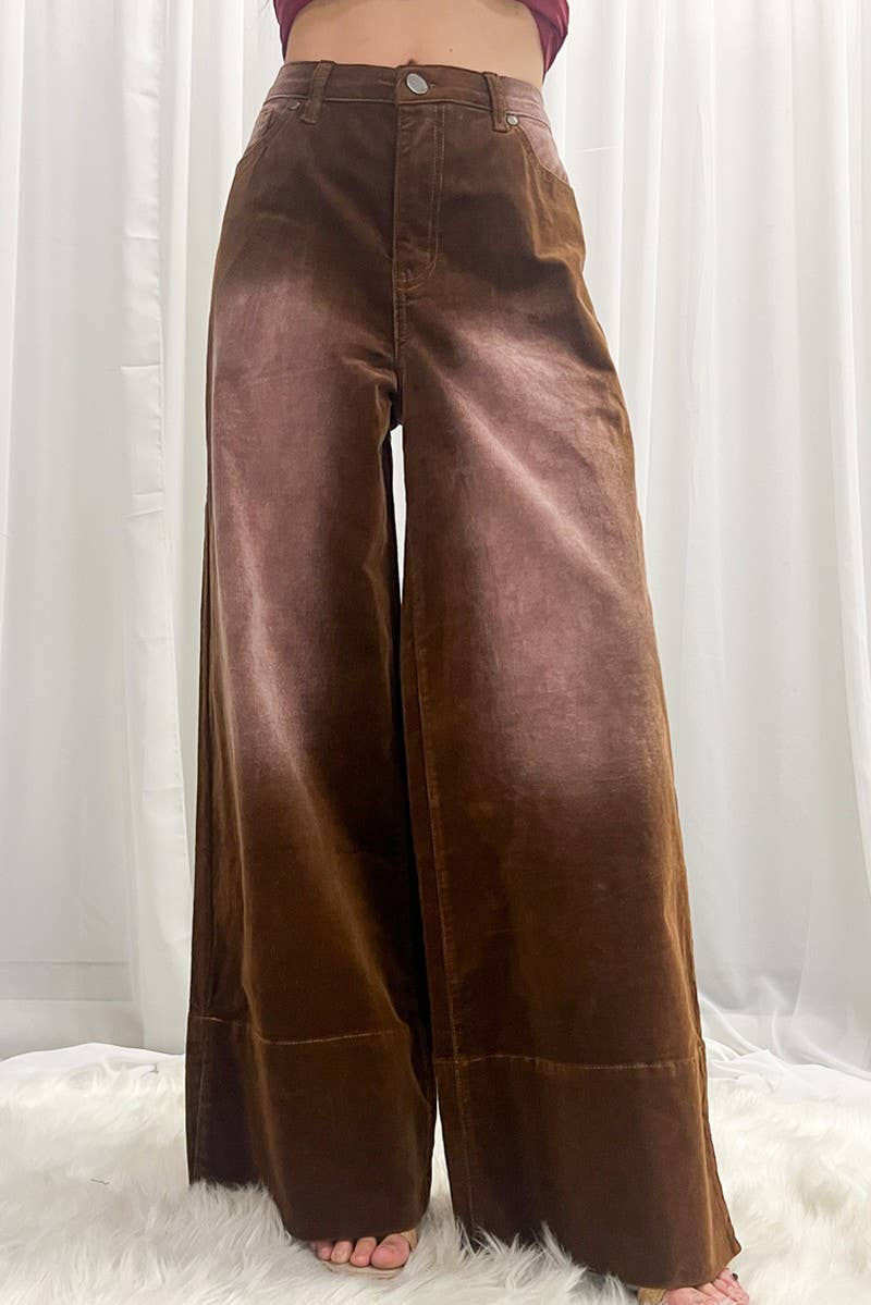Stone Washed Cotton Corduroy Cropped Pants