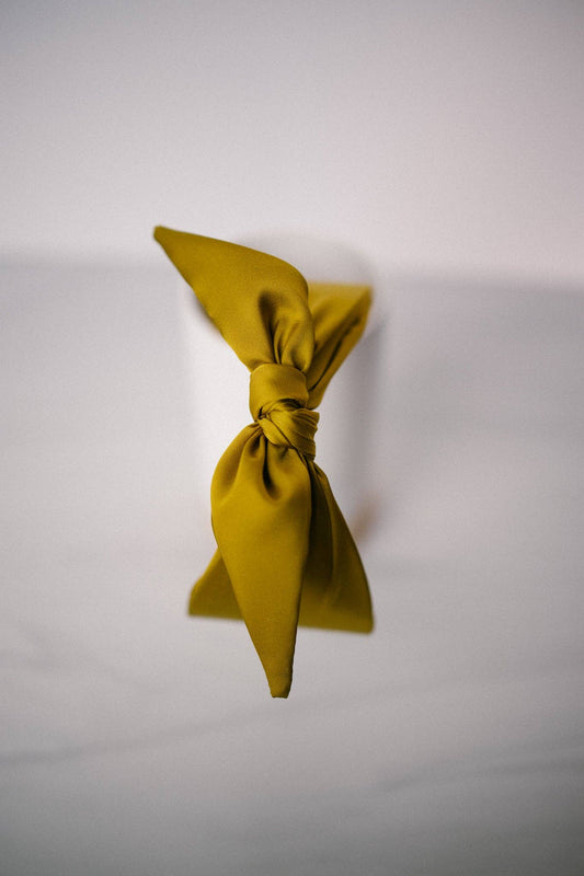 Mustard Boho Satin Scarf Bow Knot Headband