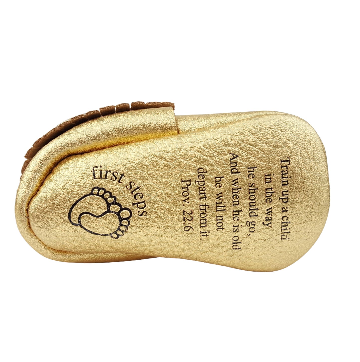 Sale: Bible Vere Soft Metallic Leather Baby Moccasins