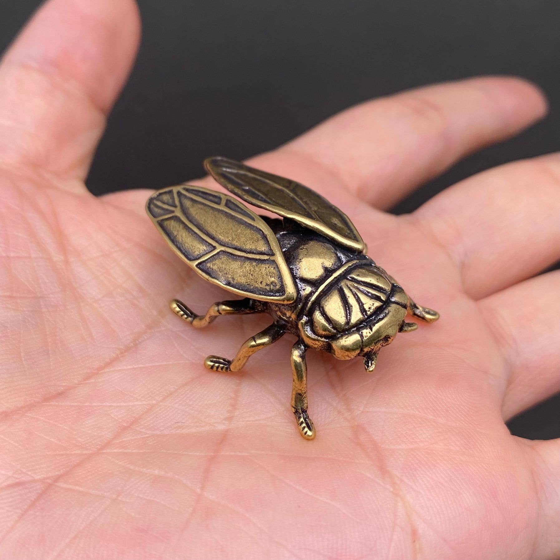 Cicada Brass Figurine