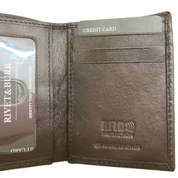 Double Stitch Leather Trifold Wallet