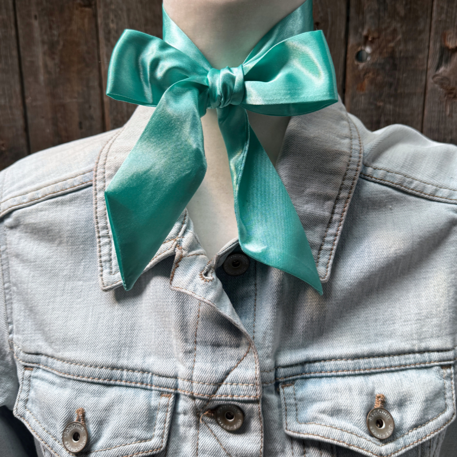 Turquoise  Western Skinny Mini Wild Rag Scarf / Cowgirl Necktie #TW301