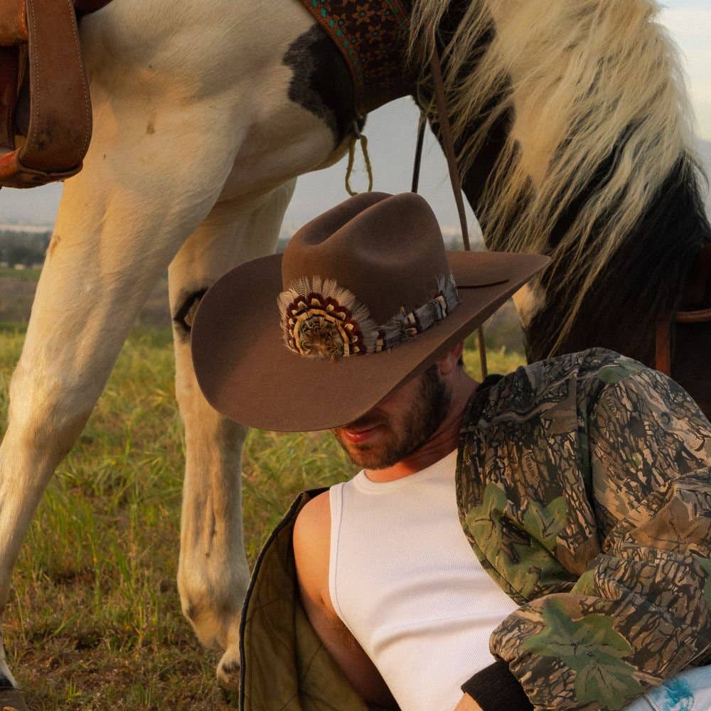 Western Feather Hat Band - Briar