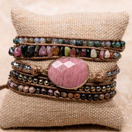Kelly Wrap Bracelet: Jasper/Brown