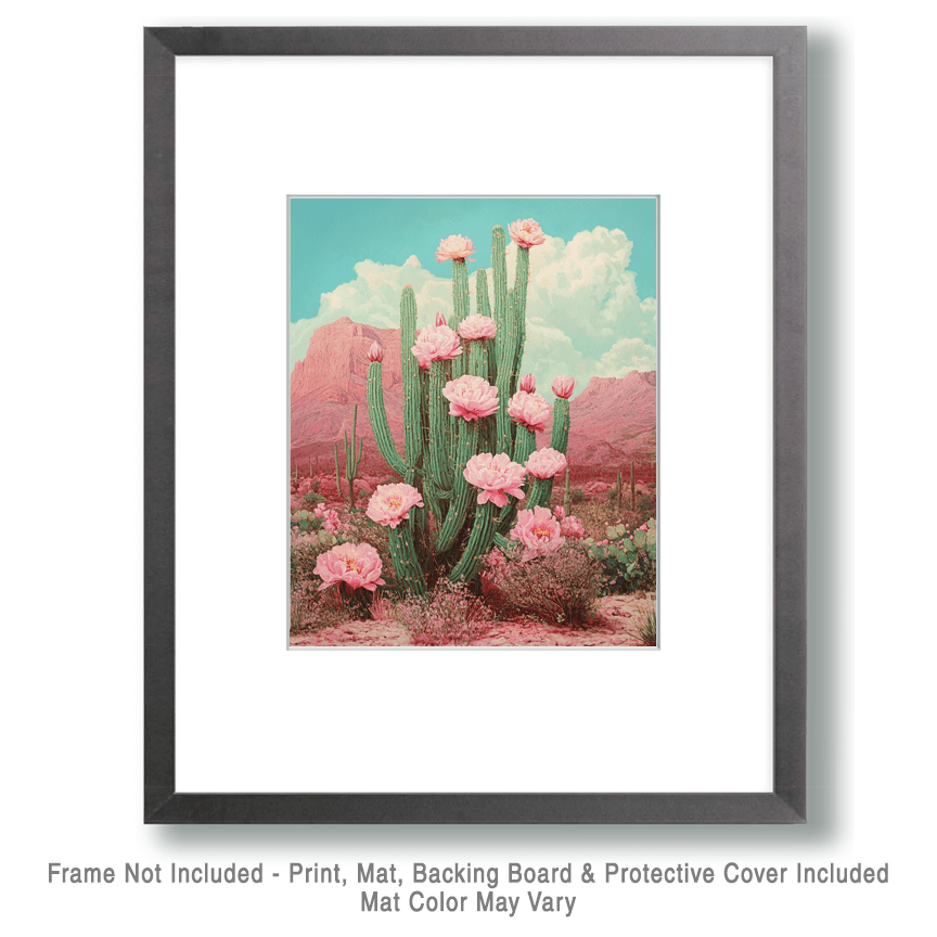 Blooming Cactus Art Print