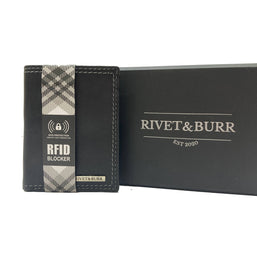 Double Stitch Leather Trifold Wallet