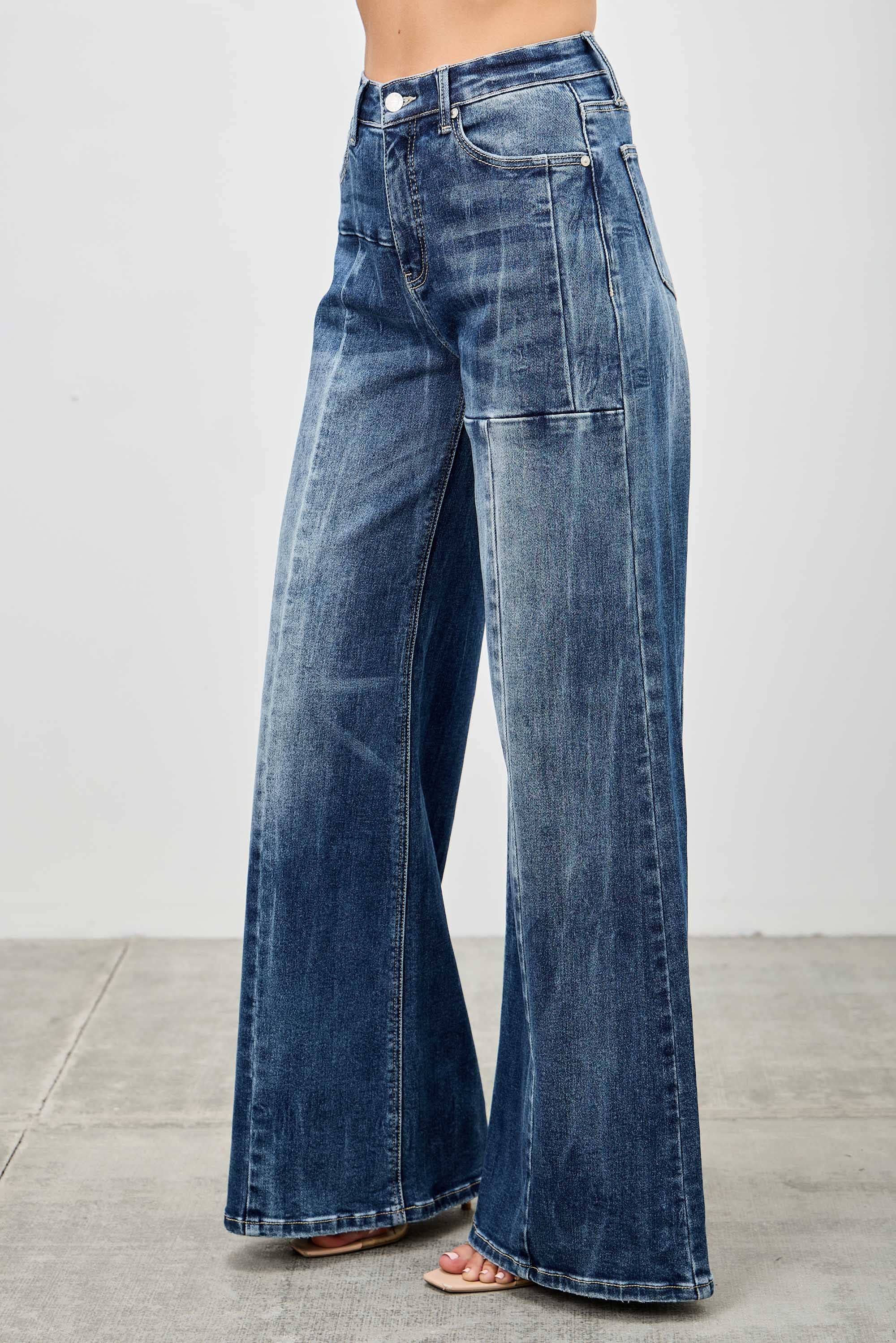 Mid-Rise Wide Leg Jeans