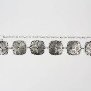 Women’s Medallion Chain Belt with Cross Design
