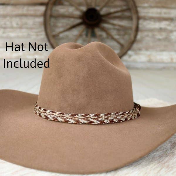 Horsehair Braided 6 Strand Hat Band - Chestnut