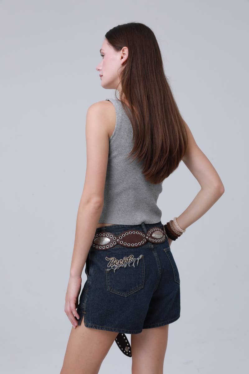 Boho Western Belt – Turquoise Inlaid Buckle