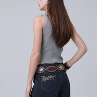 Boho Western Belt – Turquoise Inlaid Buckle