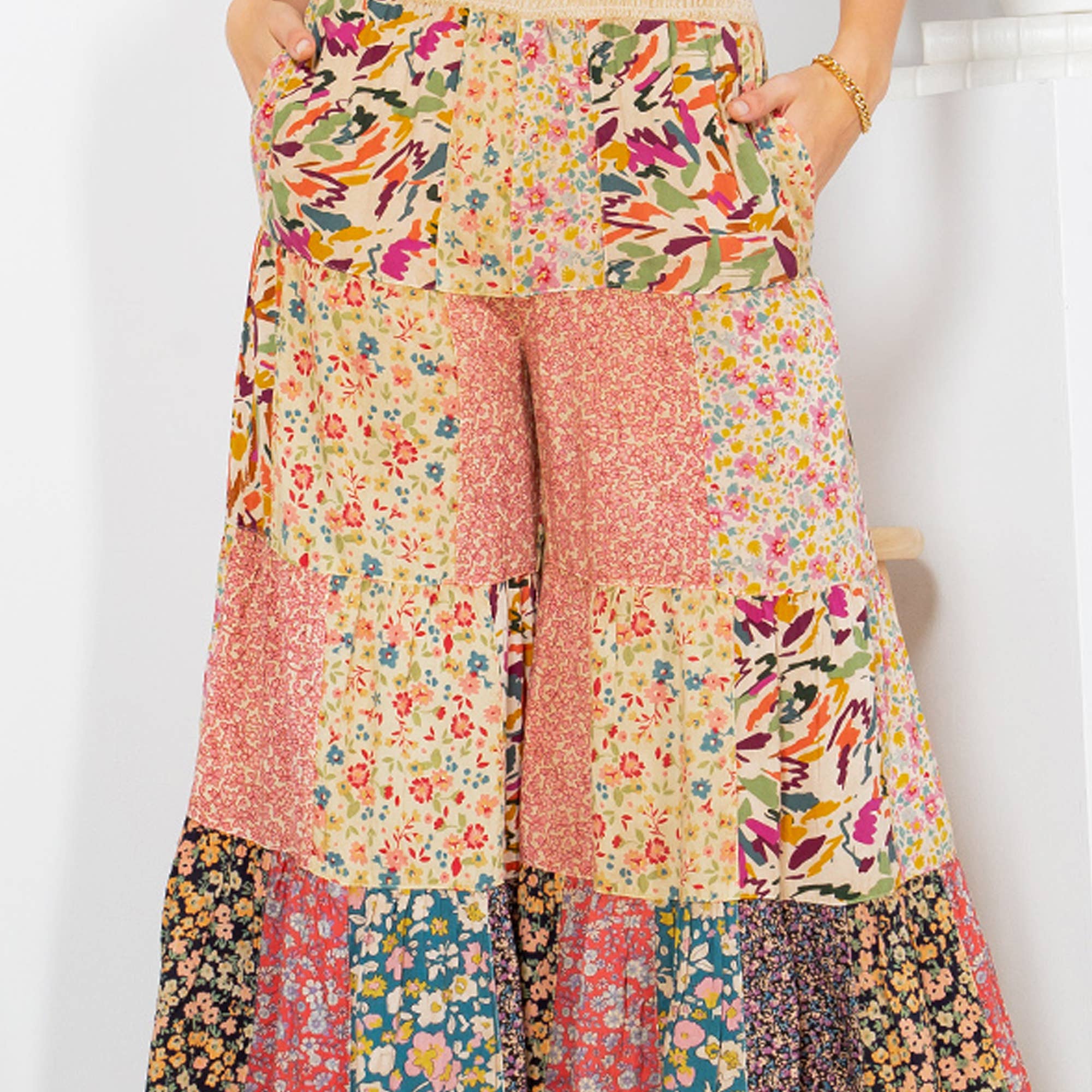 4-Tier Patchwork Pants