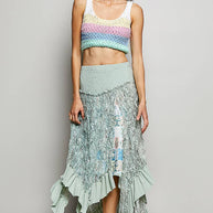 Reverse Ruffle Lace Skirt