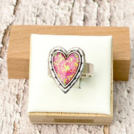 Love Is In The Air Heart Slab Ring