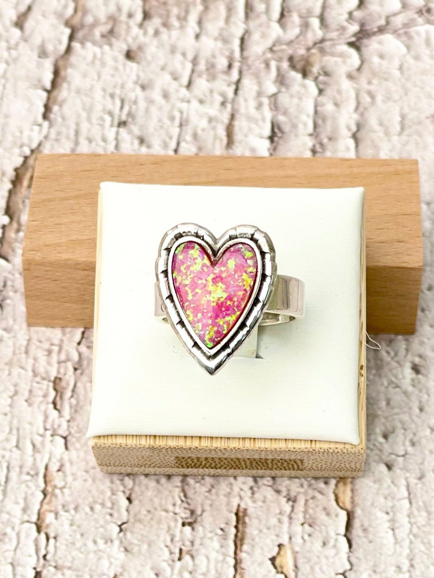 Love Is In The Air Heart Slab Ring