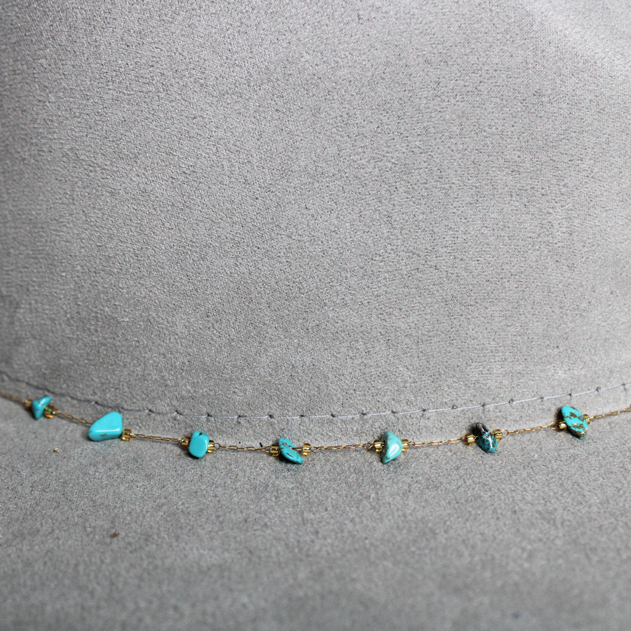 Turquoise Fedora and Cowboy Hat Chain